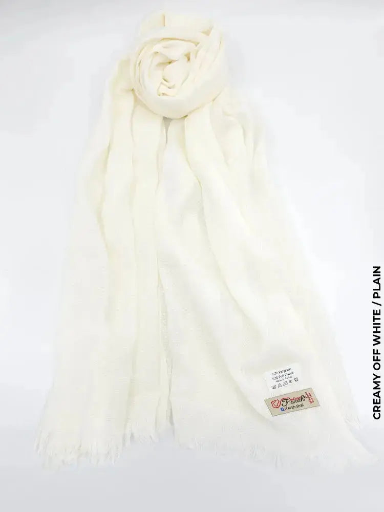 Farah Premium Quality Shawl Creamy Off White Linen Scarf
