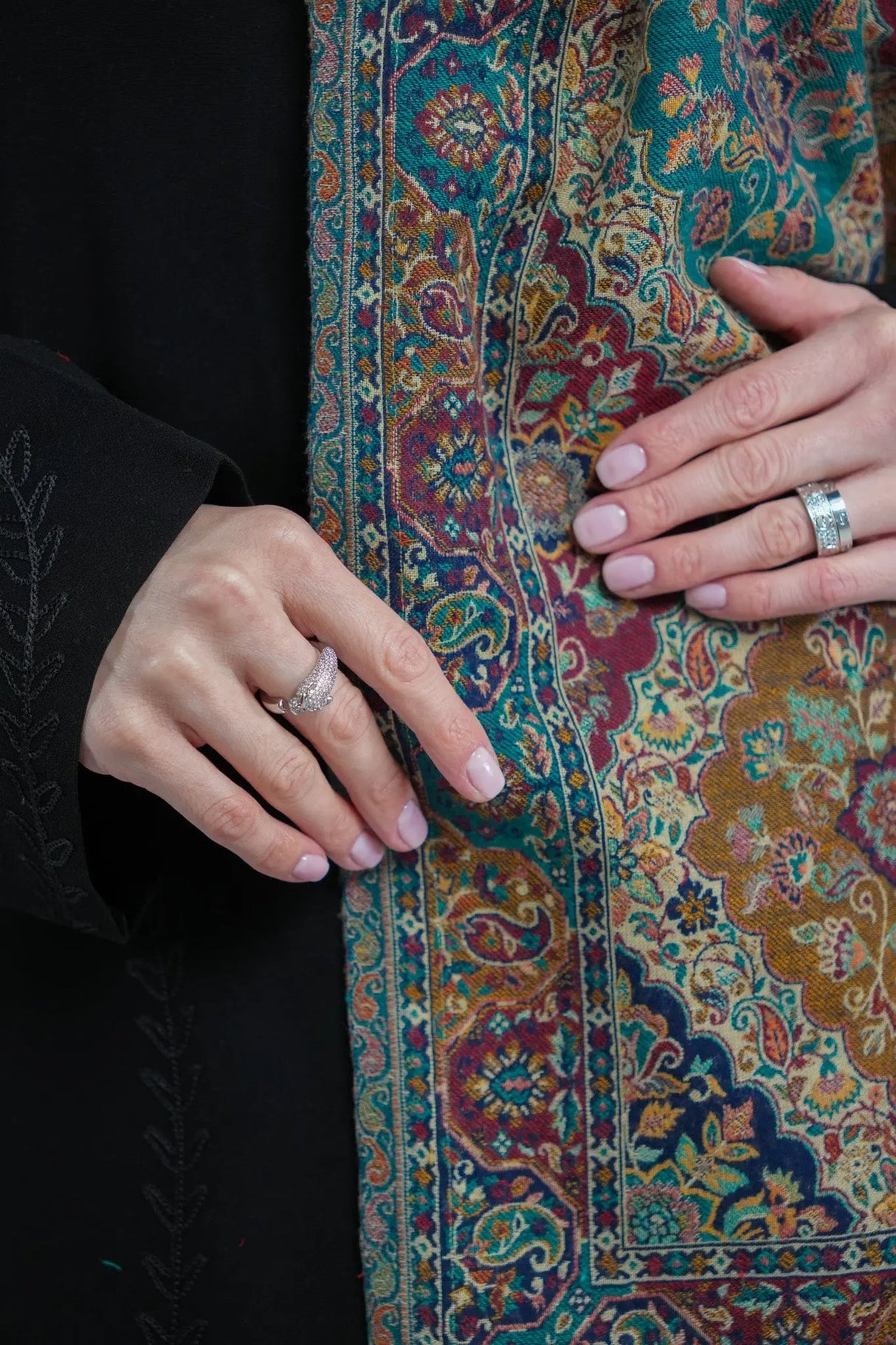 Kalamkari Pashmina Shawl Smack Touch