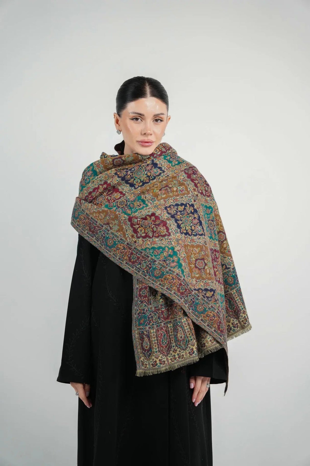 Kalamkari Pashmina Shawl Smack Touch