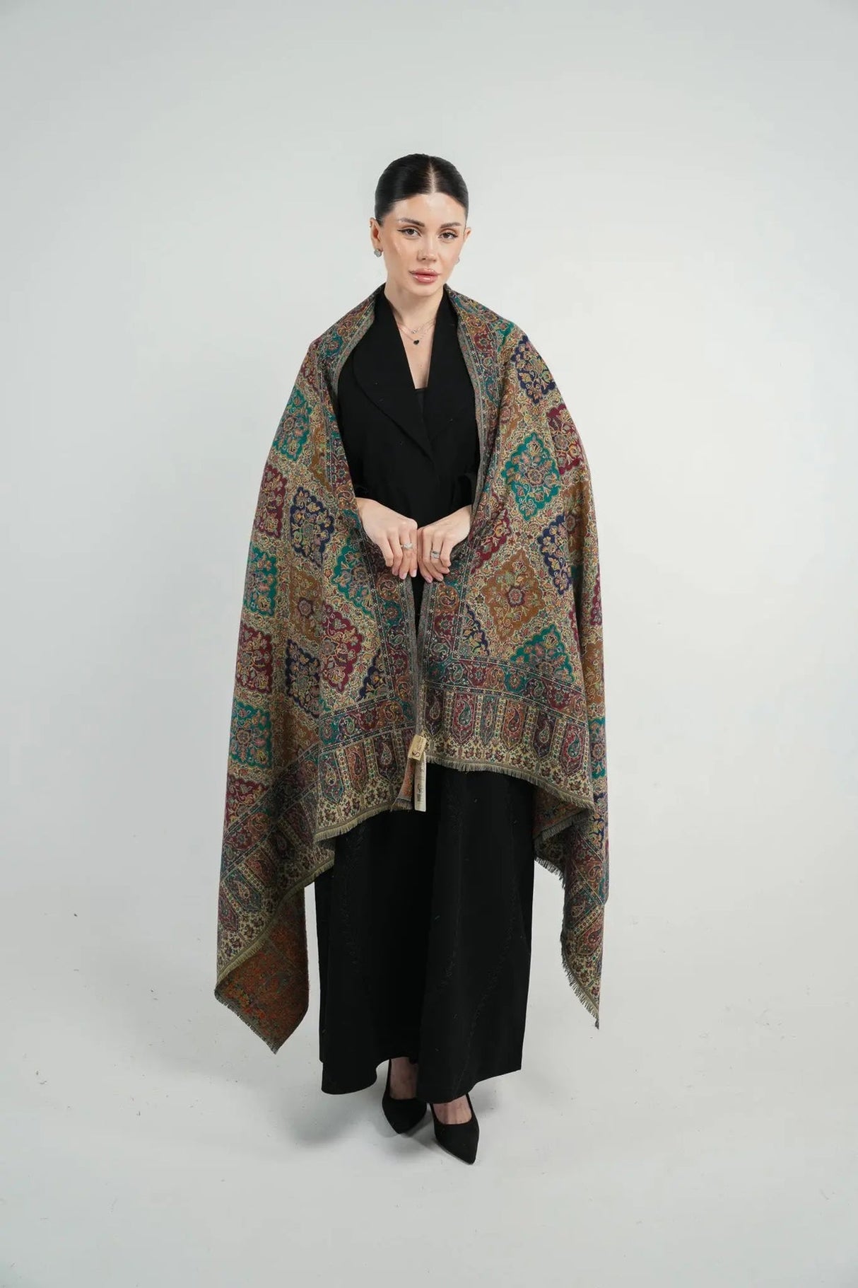 Kalamkari Pashmina Shawl Smack Touch