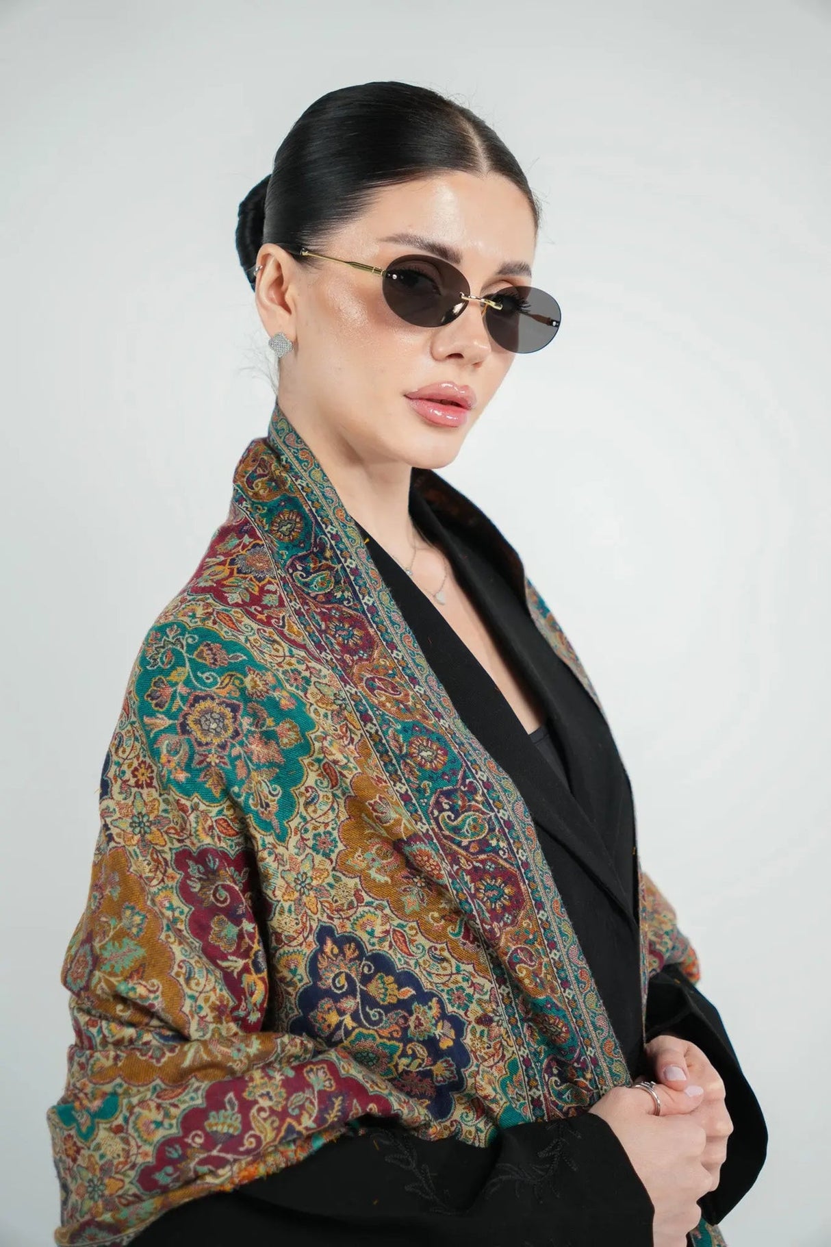 Kalamkari Pashmina Shawl Smack Touch