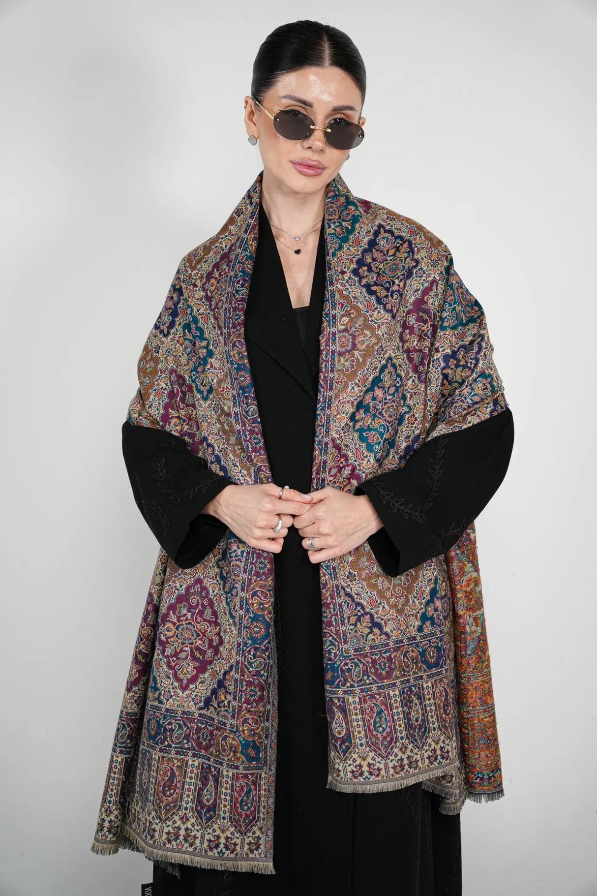 Kalamkari Pashmina Shawl Smack Touch