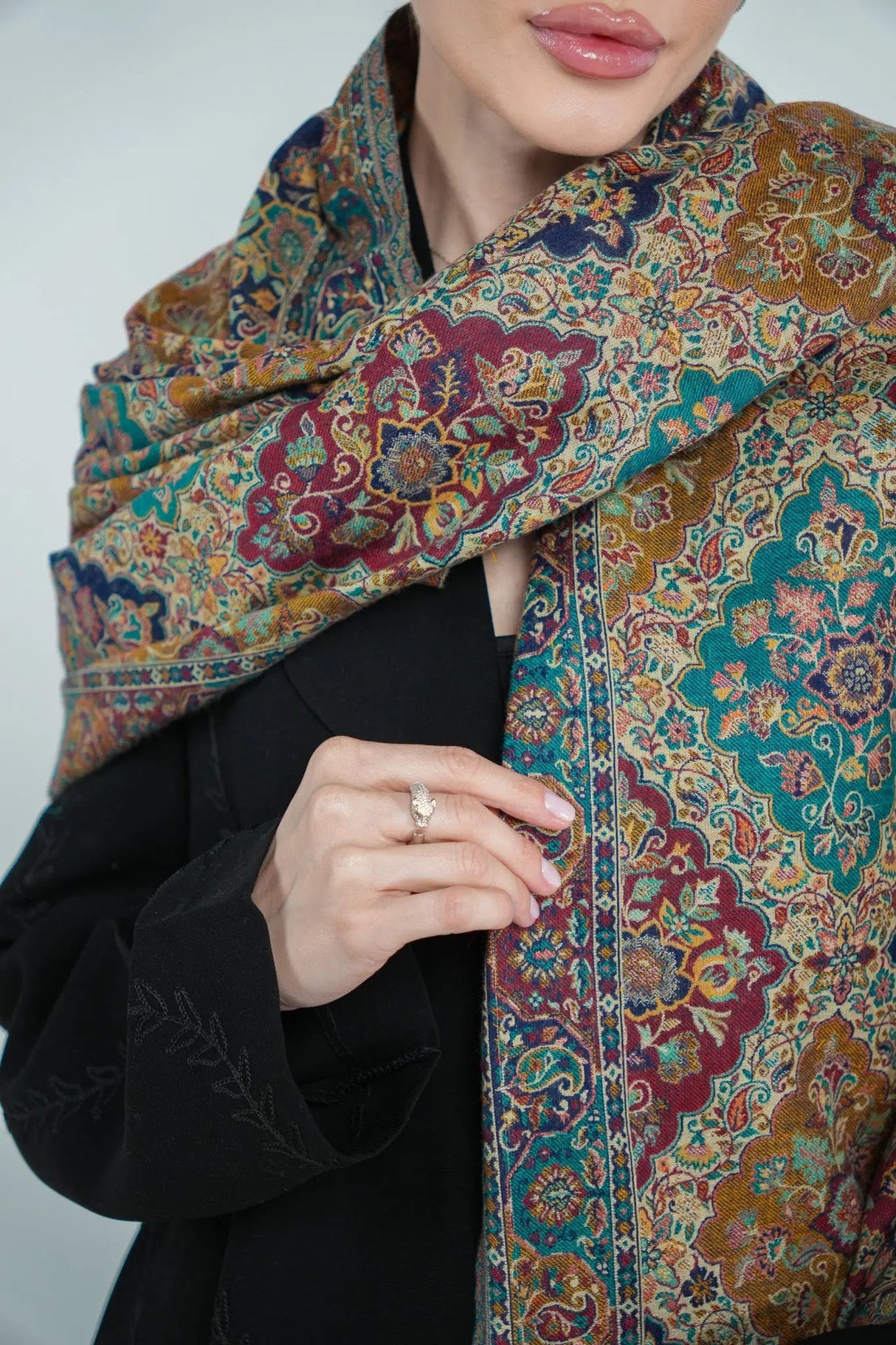 Kalamkari Pashmina Shawl Smack Touch