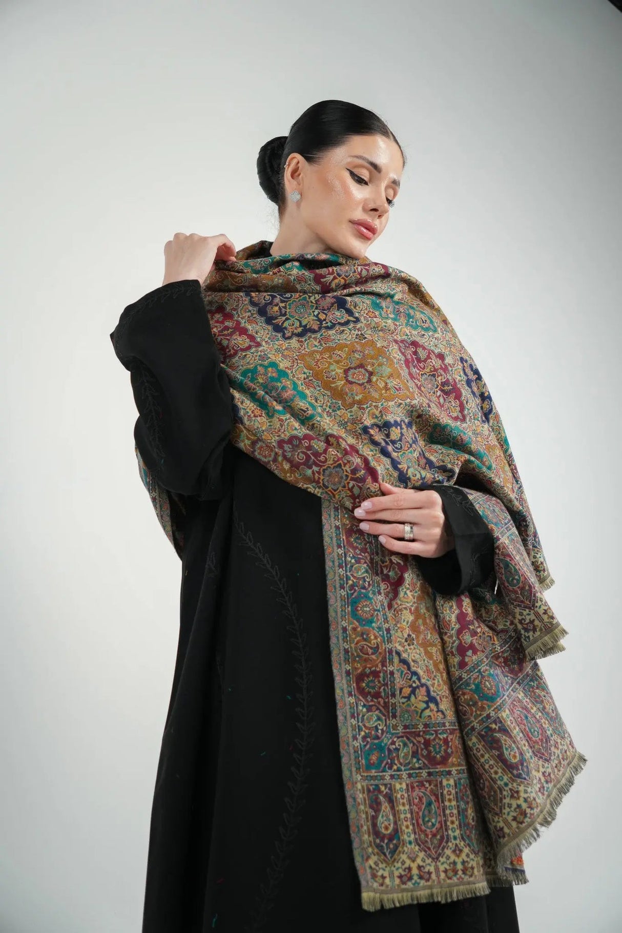 Kalamkari Pashmina Shawl Smack Touch