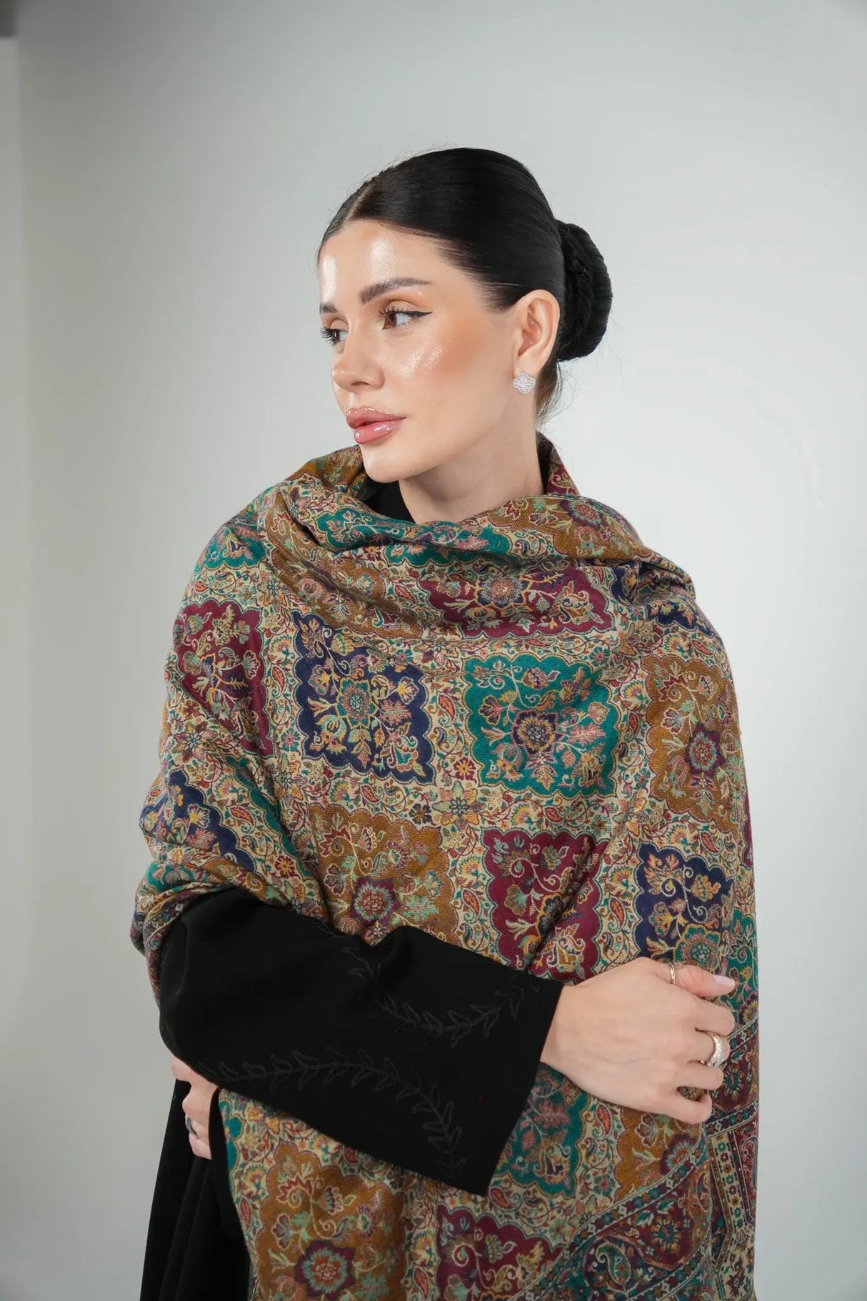 Kalamkari Pashmina Shawl Smack Touch