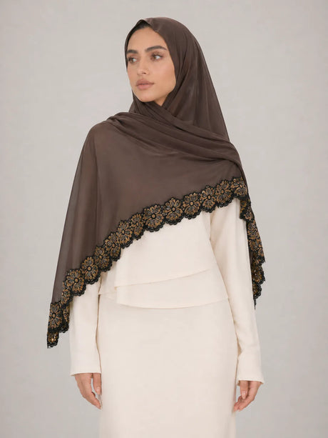 Chiffon Lace Daantel Hijab