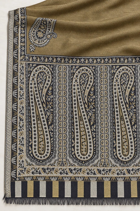 Moonlight Reversible Black & Antique Gold Shawl - 03-material-detail