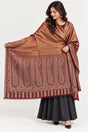 Moonlight Reversible Burgundy & Copper Shawl - 01-model-portrait