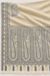 Moonlight Reversible Ivory & Charcoal Shawl - 03-material-detail