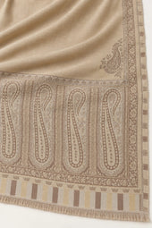 Moonlight Reversible Champagne & Taupe Shawl - 03-material-detail