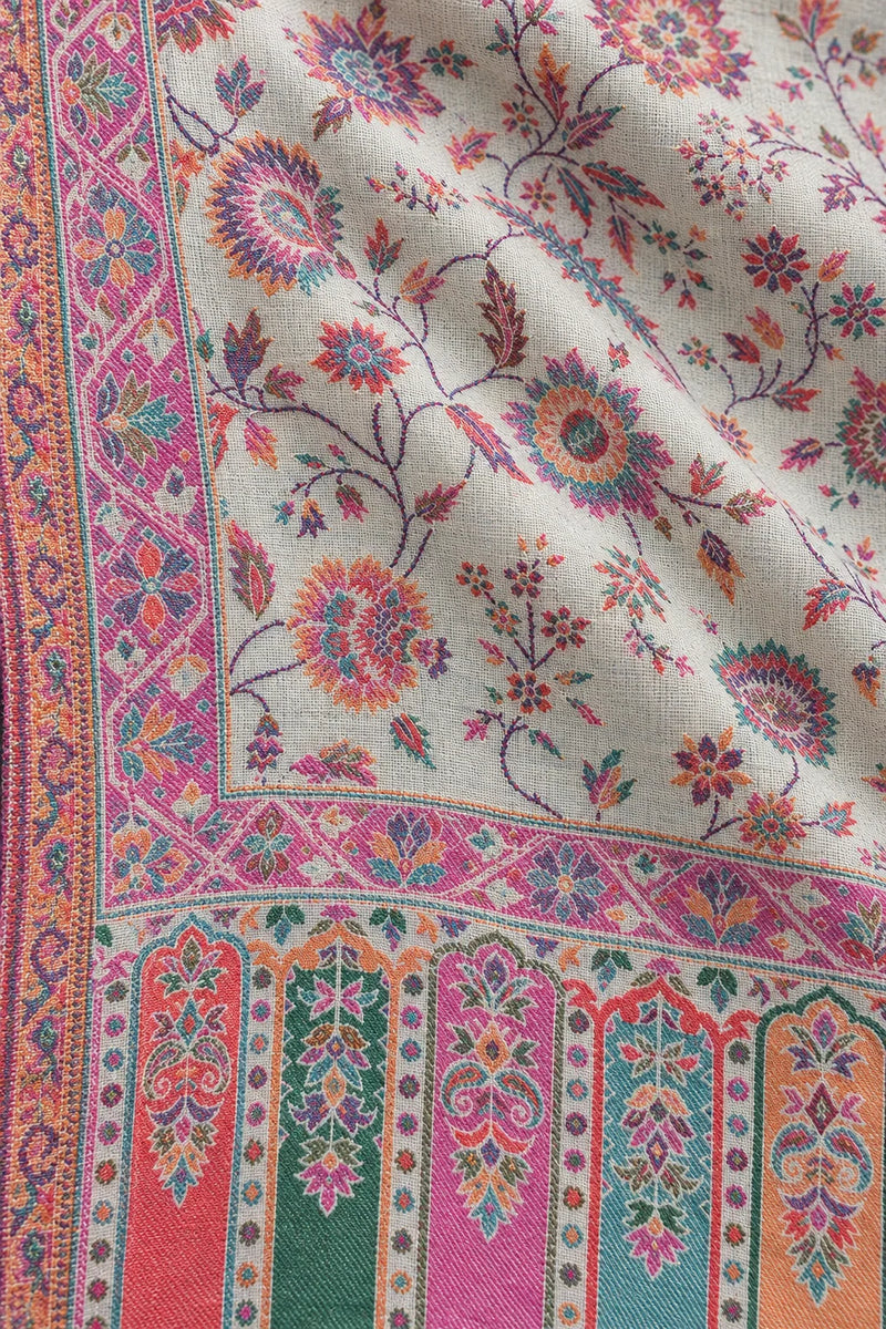 Premium Kani #17 Floral Pearl Ivory Shawl — 02-material-macro