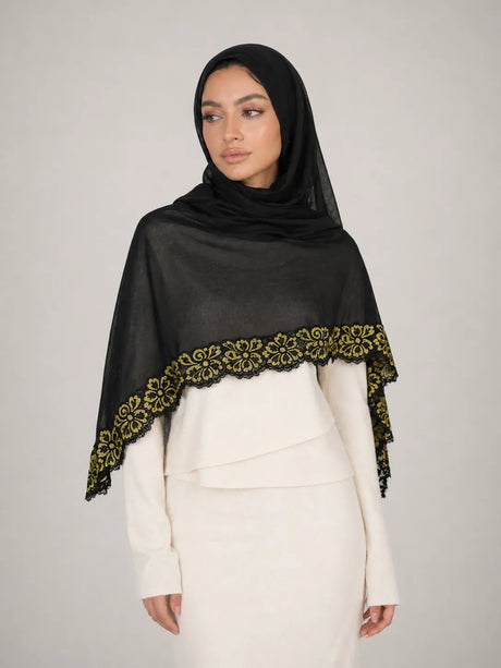 Chiffon Lace Daantel Hijab