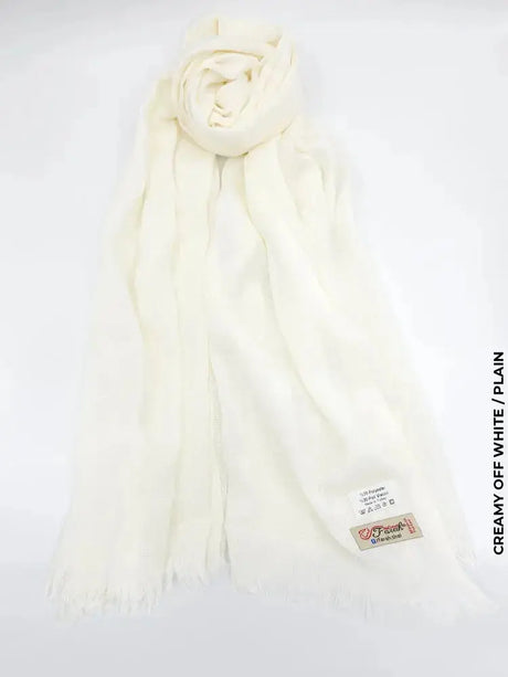 Farah Premium Quality Shawl Creamy Off White Linen Scarf