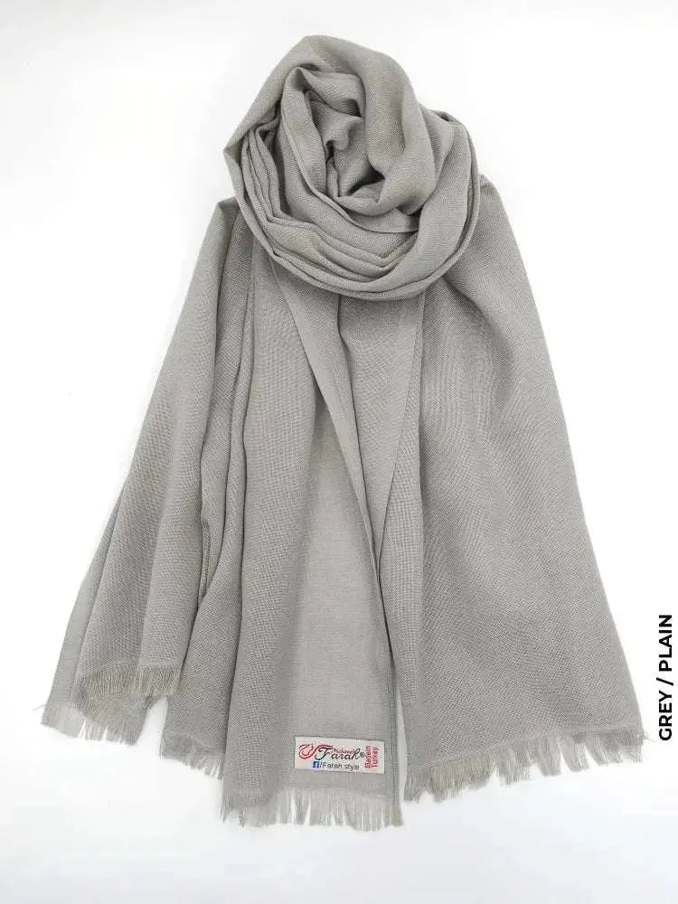 Farah Premium Quality Shawl Grey Linen Scarf