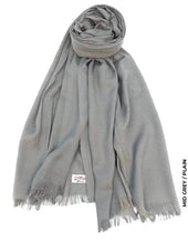 Farah Premium Quality Shawl Mid Grey Linen Scarf