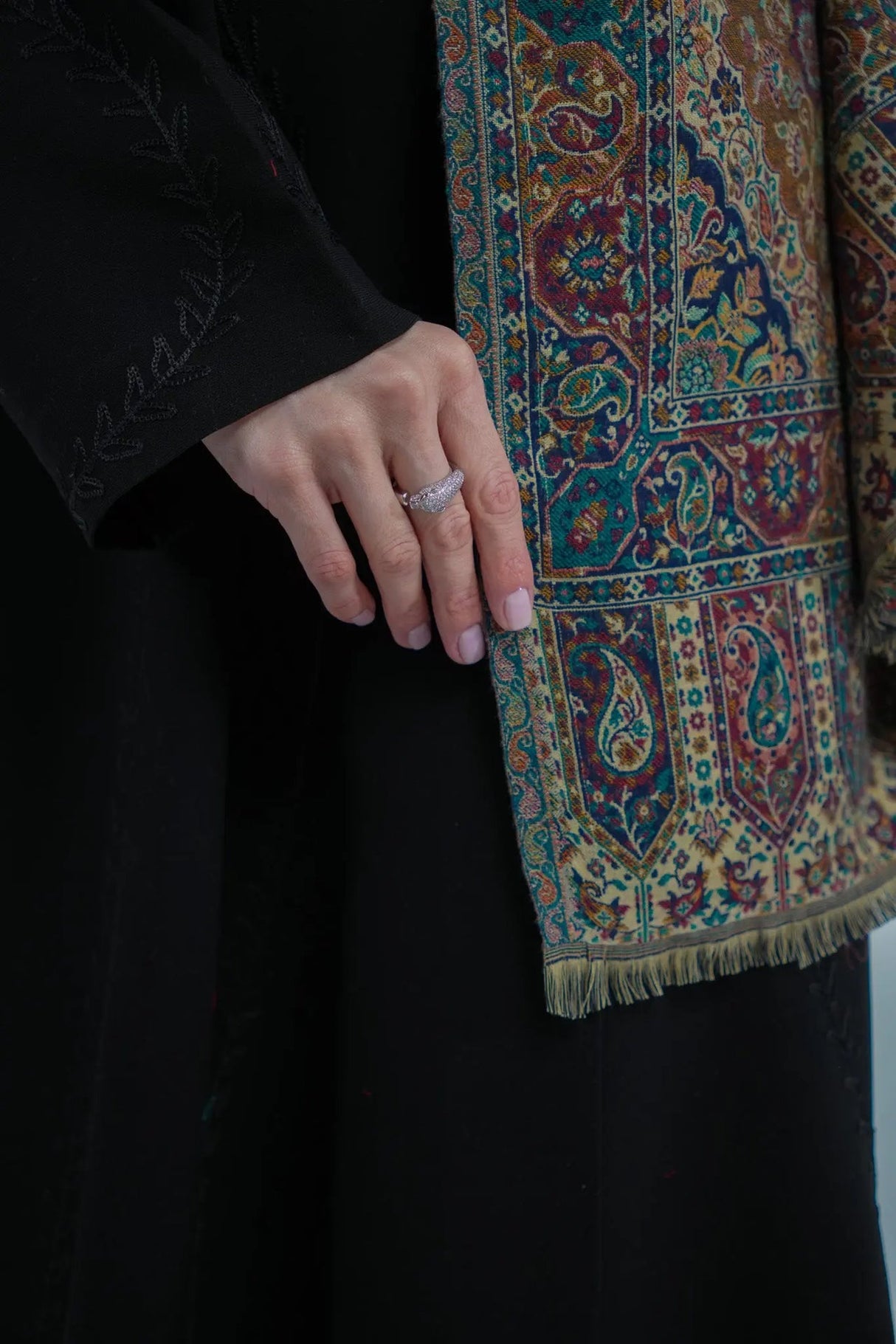 Kalamkari Pashmina Shawl Smack Touch