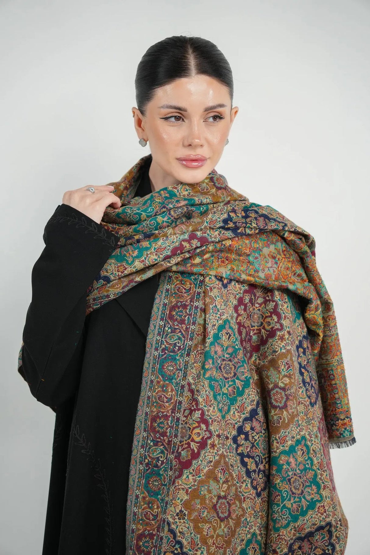 Kalamkari Pashmina Shawl Smack Touch
