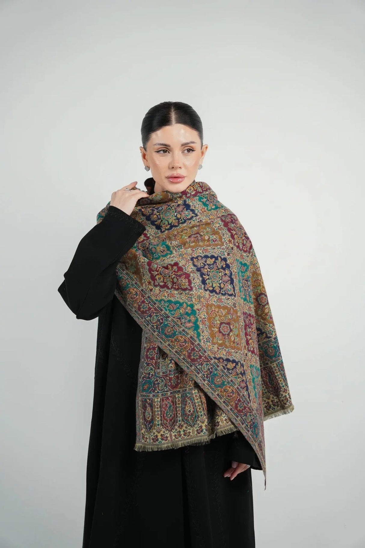 Kalamkari Pashmina Shawl Smack Touch