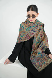 Kalamkari Pashmina Shawl Smack Touch