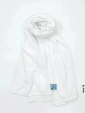 Chiffon High Quality Stitch Hijab White Scarf (Hijab)