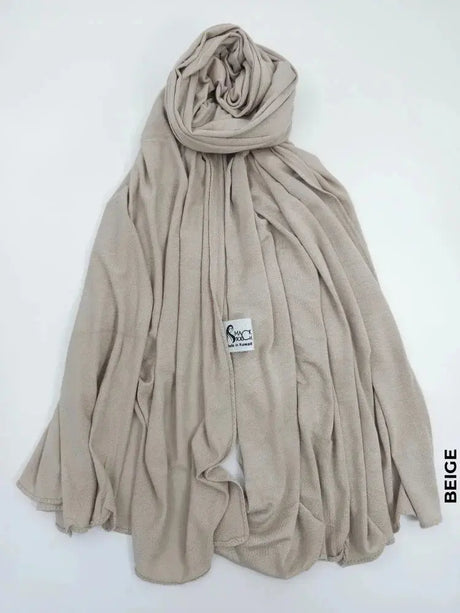 Cotton Italy Hijab | خام قطن ايطالي حجاب Beige Scarf (Hijab)