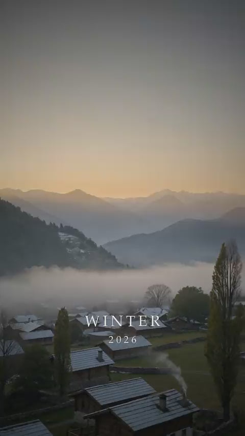Winter 2026 film: woman in a shawl by a Kashmir lake